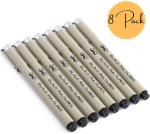 Mr. Pen 8-Pack Black Fineliner Drawing Pens
