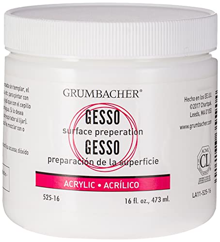 Grumbacher Gesso for Acrylic and Oil Paints, 16 oz