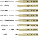 Mr. Pen 8-Pack Black Fineliner Drawing Pens