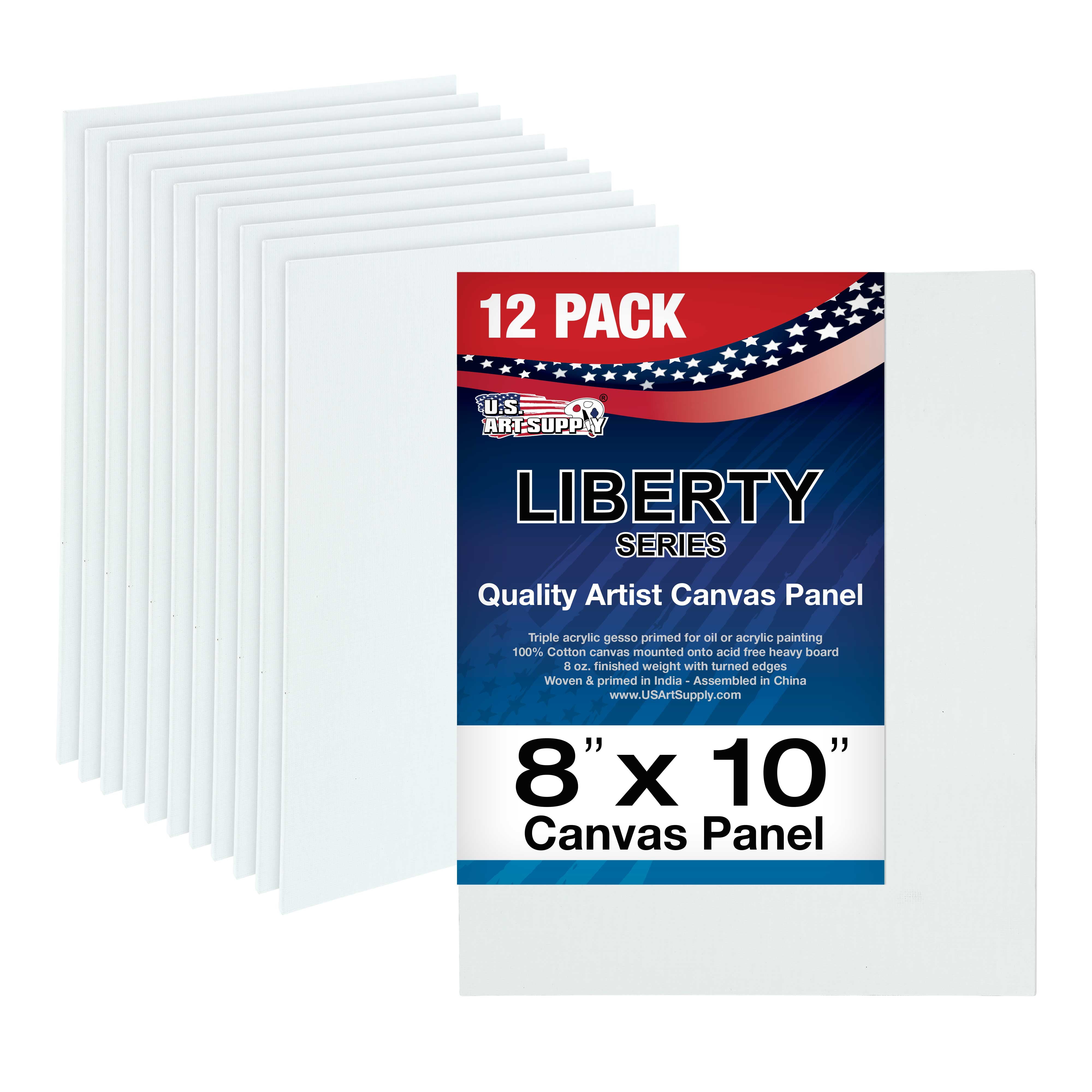 Artist Quality Acid-Free Canvas Panel Boards - 12 Pack