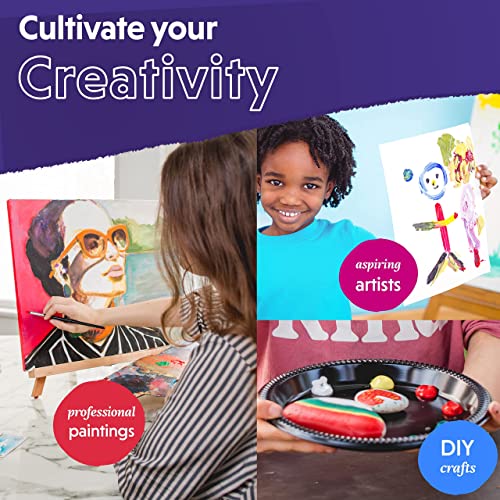 24 Vibrant Acrylic Paints with 3 Free Brushes