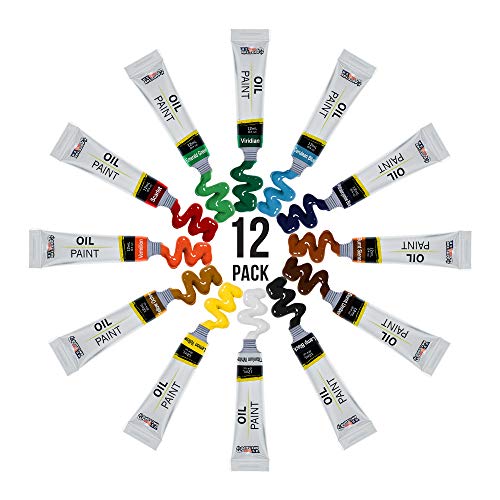 Professional Oil Paints Set - 12 Tubes