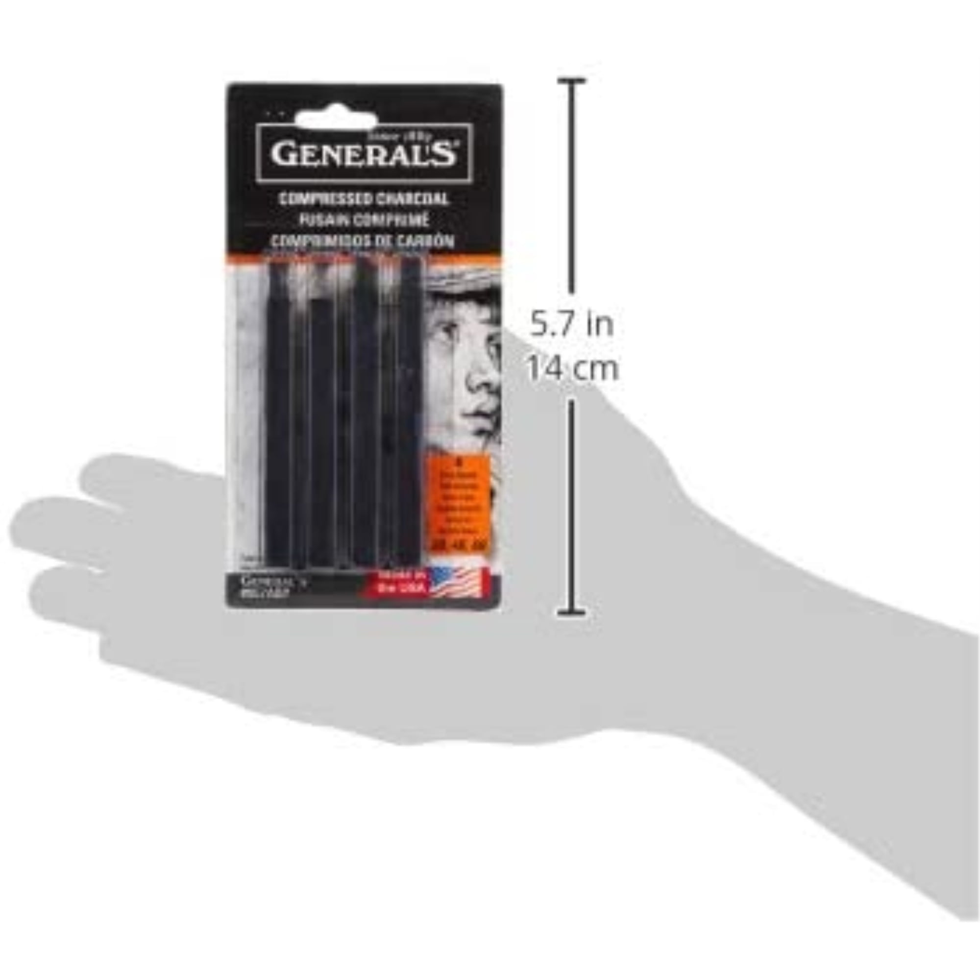 General Pencil Compressed Charcoal Sticks, 4 Colors