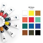 24 Assorted Colors Oil Paints, 21ml Each