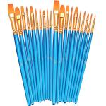 BOSOBO 20-Piece Round-Pointed Nylon Paint Brushes Set