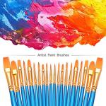 BOSOBO 20-Piece Round-Pointed Nylon Paint Brushes Set