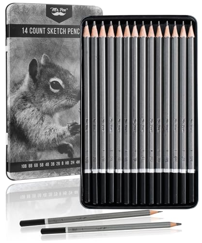Mr. Pen Sketch Pencils Set, 14 Graphite Pencils
