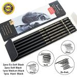 Brusarth Charcoal Pencils Drawing Set - 6 Pieces