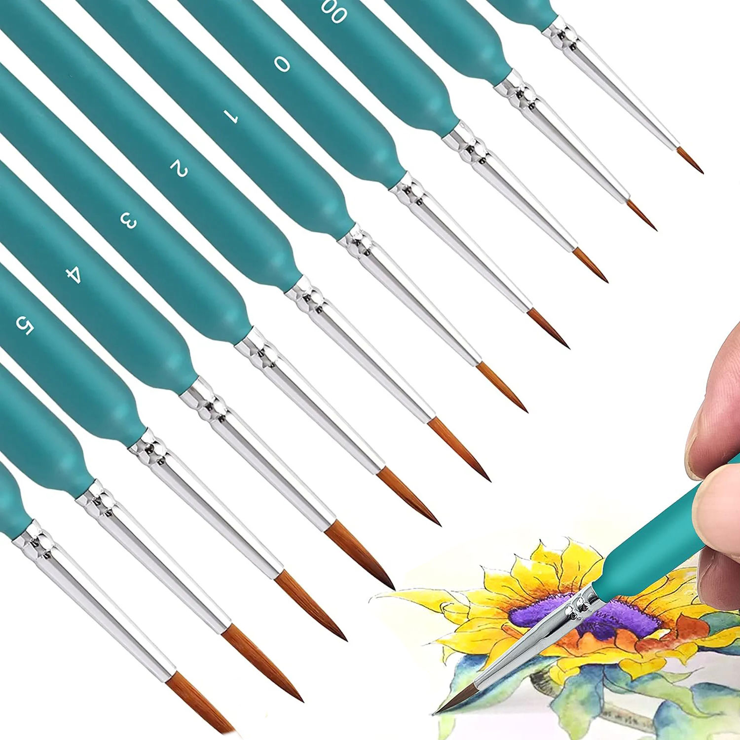 Miniature Detail Paint Brushes Set with Ergonomic Handle
