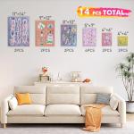 14-Pack Stretched Blank Canvas Set for Artists