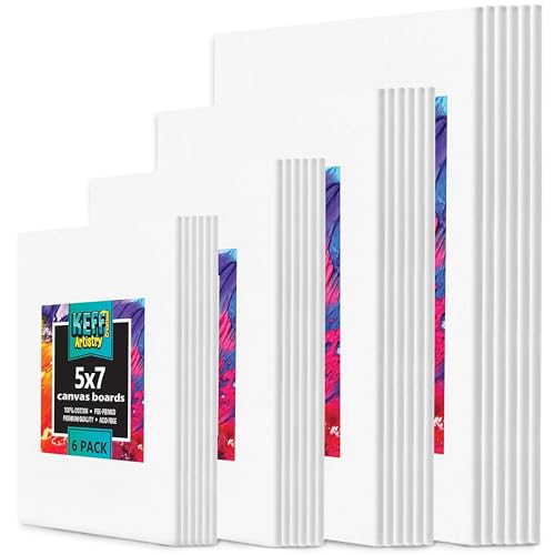 KEFF 24-Pack Premium Canvas Boards for Painting