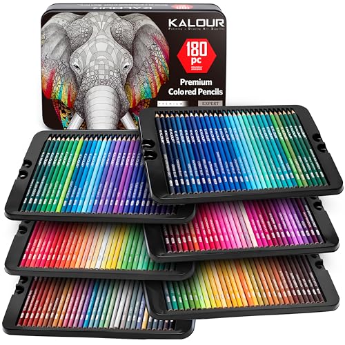 KALOUR 180 Colored Pencil Set with Metallics