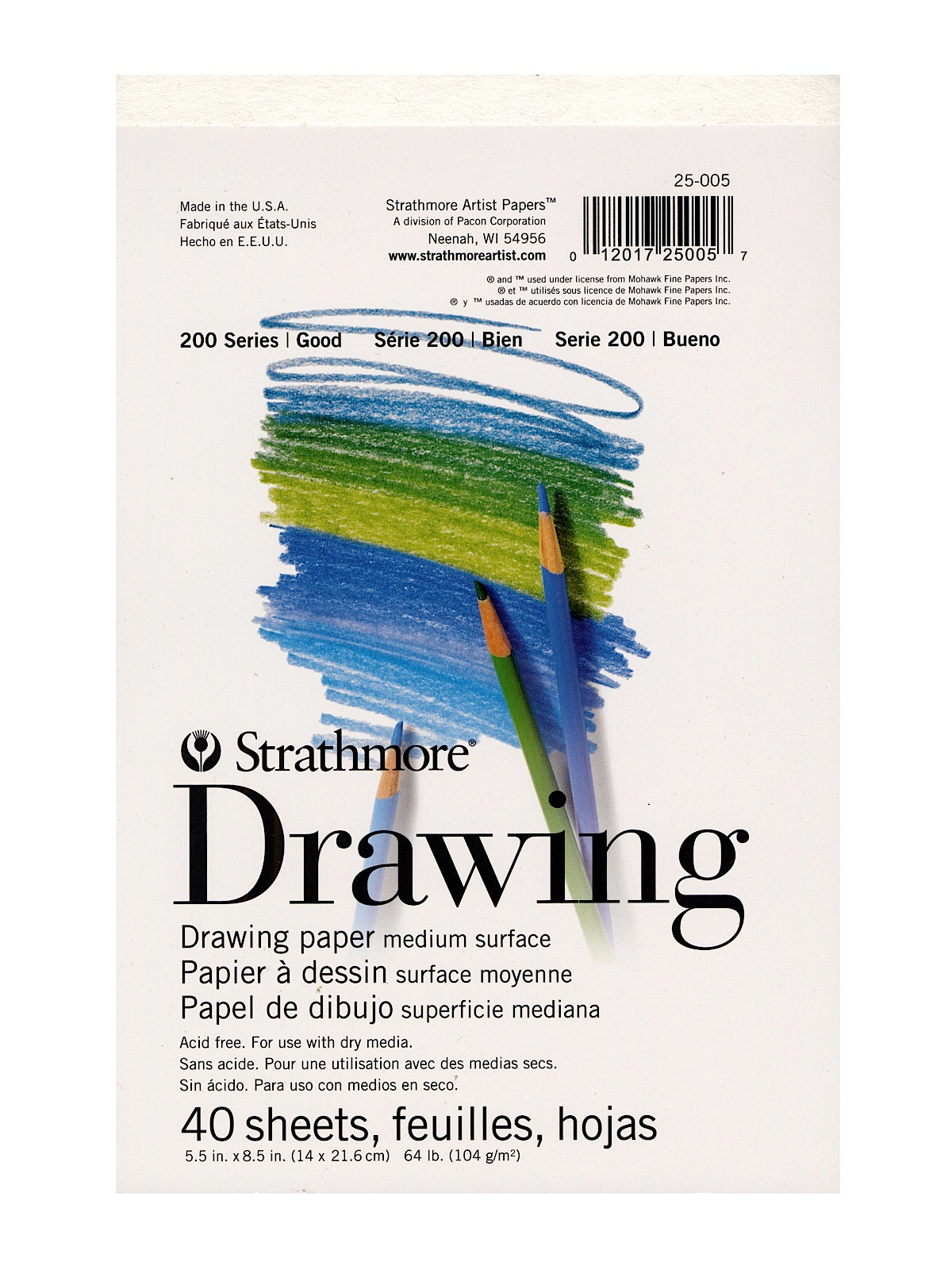 Strathmore 200 Series Drawing Paper Pad, 40 Sheets