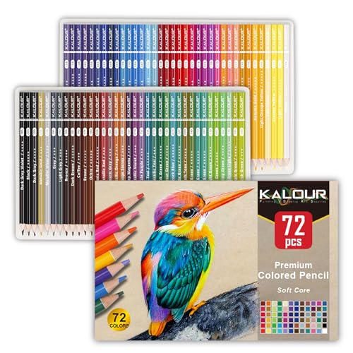 KALOUR 72 Soft Core Colored Pencils Set