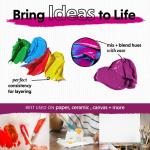 24 Vibrant Acrylic Paints with 3 Free Brushes