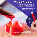 24 Vibrant Acrylic Paints with 3 Free Brushes
