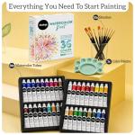 Chalkola 36-Piece Watercolor Paint Set with Brushes