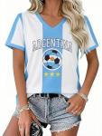 Funny 2026 Soccer V-Neck T-Shirt for Women