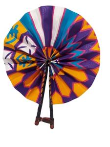 African Fabric Handmade Folding Fan for Soccer Fans
