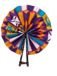 African Fabric Handmade Folding Fan for Soccer Fans