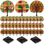 African Print Foldable Hand Fans - 36 Pack