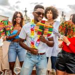 African Print Foldable Hand Fans - 36 Pack