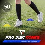 50 Pro Soccer Training Disc Cones with Bag