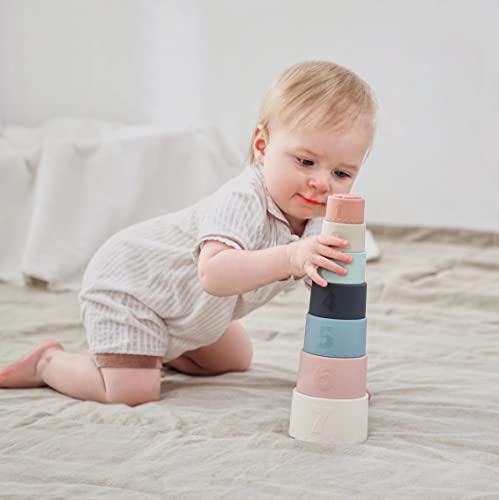 Moonkie Silicone Stacking Cups Toy for Baby