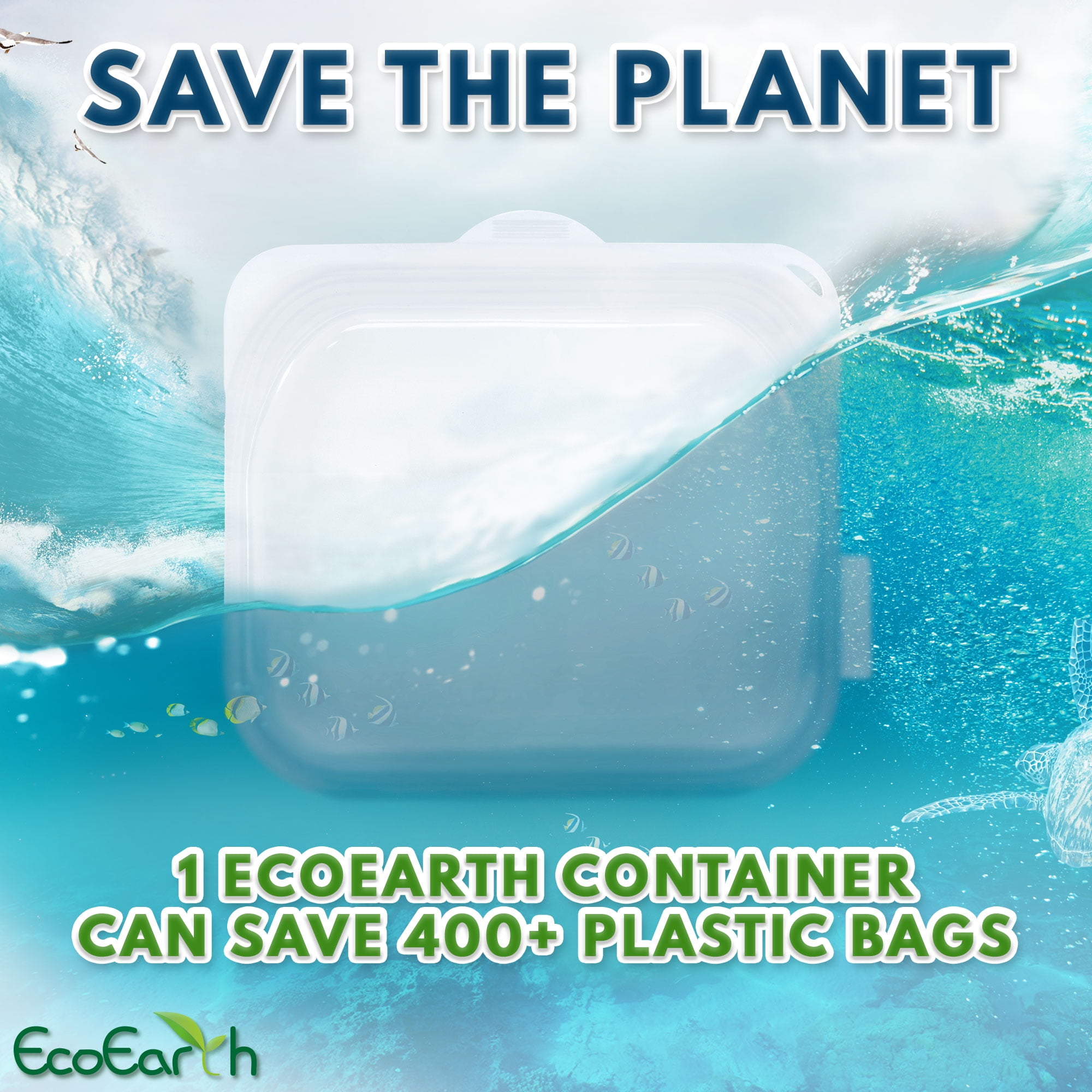 EcoEarth Reusable Silicone Food Storage Bags Set
