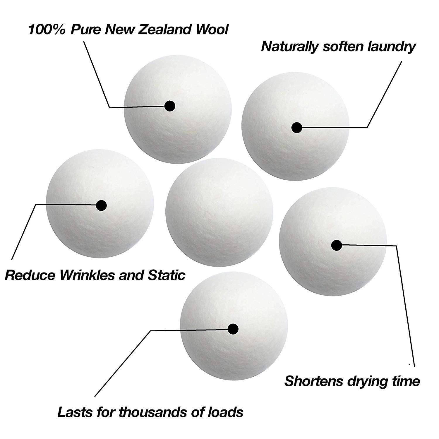 Ecoigy Reusable Wool Dryer Balls for Soft Laundry
