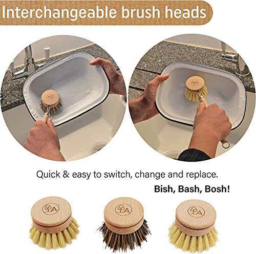 Wooden Dish Brush and Eco Sponge Set