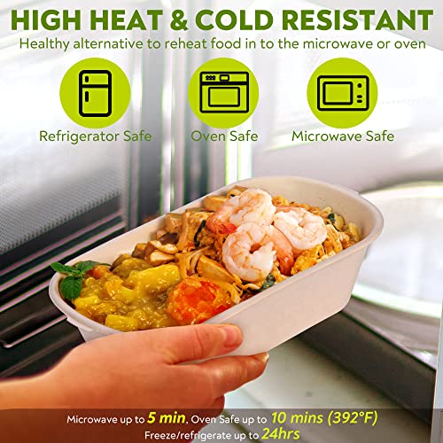 Compostable Meal Prep Containers - 50 Pack 37oz