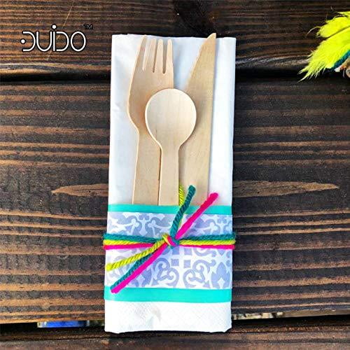 Biodegradable Wooden Cutlery Set - 220 Pieces