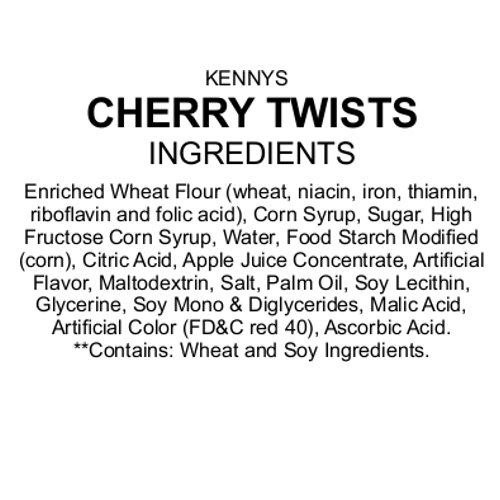 Kenny's Cherry Licorice Twists - 2 Pounds