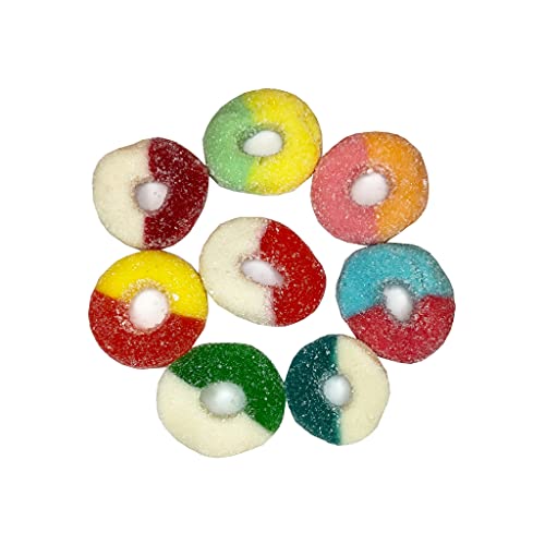 Sour Neon Fruit Flavor Gummy Rings - 5 lbs
