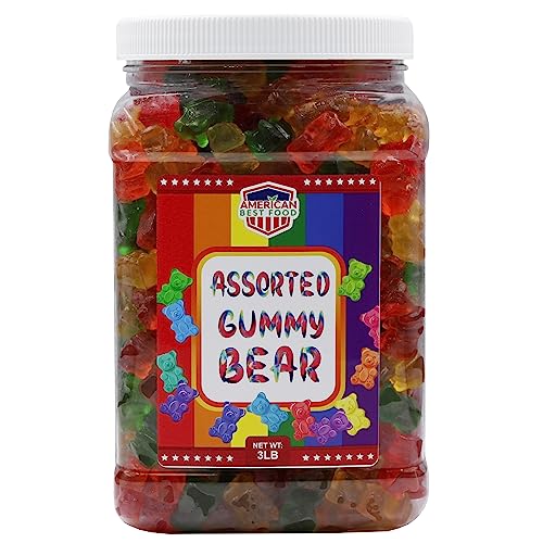 Assorted Rainbow Gummy Bears Jar - 3 lb
