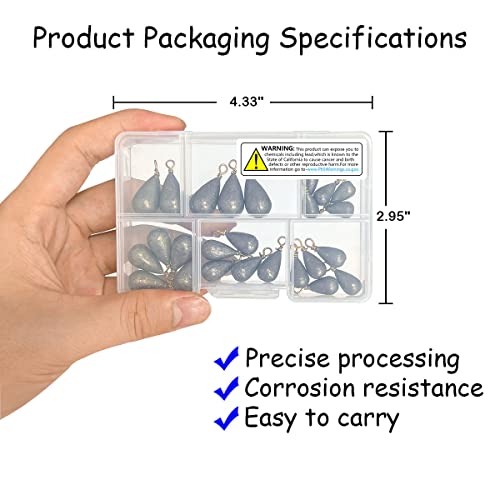 Assorted Bass Casting Weights Kit, 25pcs/Box