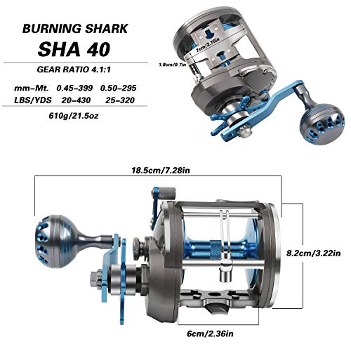 Burning Shark Saltwater Trolling Reel for Ocean Fishing