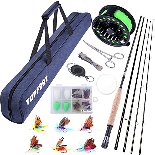 TOPFORT Fly Fishing Rod and Reel Combo Kit