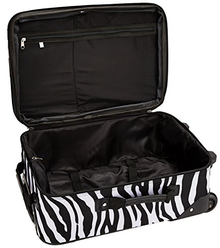 Rockland Fashion Softside Upright Luggage Set,Expandable, Zebra, 2-Piece (14/19)
