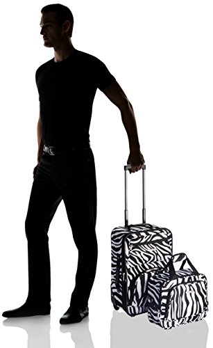Rockland Fashion Softside Upright Luggage Set,Expandable, Zebra, 2-Piece (14/19)