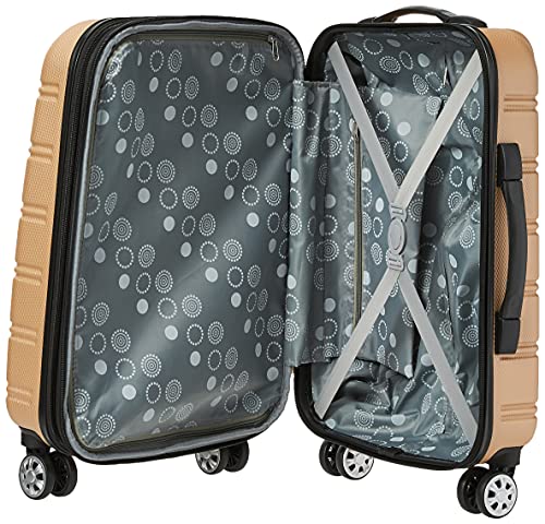 Rockland Melbourne Hardside Expandable Spinner Wheel Luggage, Champagne, Carry-On 20-Inch