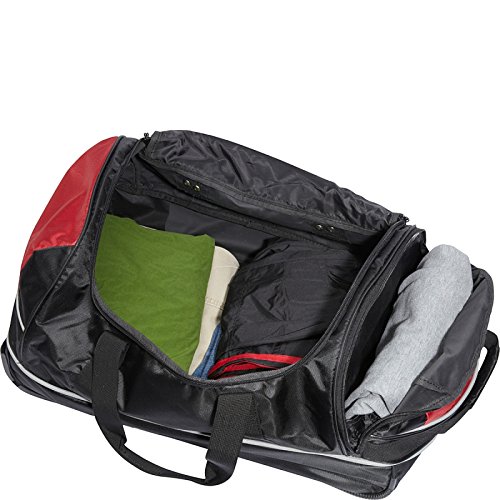 Samsonite Andante Wheeled Rolling Duffel Bag, Black/Red, 22-Inch