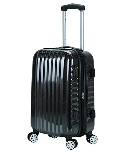 Rockland Melbourne Hardside Expandable Spinner Wheel Luggage, Carbon, Carry-On 20-Inch