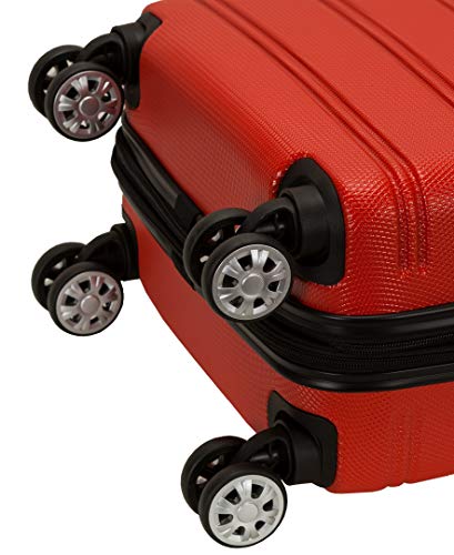 Rockland Melbourne Hardside Expandable Spinner Wheel Luggage, Red, Carry-On 20-Inch