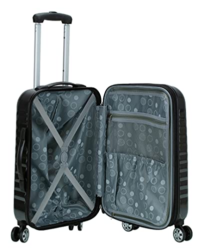 Rockland Melbourne Hardside Expandable Spinner Wheel Luggage, Carbon, Carry-On 20-Inch