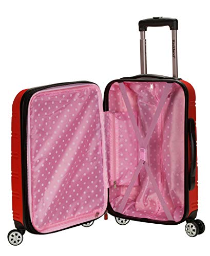 Rockland Melbourne Hardside Expandable Spinner Wheel Luggage, Red, Carry-On 20-Inch