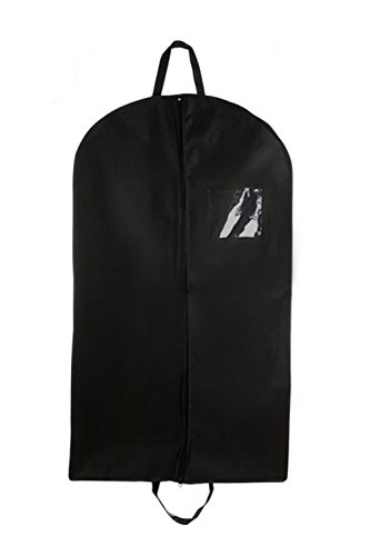 Bags for Less 42-Inch Foldover Breathable Garment Bag with Handles and Gusset - Black