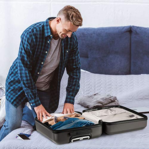 Aerolite Carry On Luggage Bag | Rolling Travel Suitcase Large Capacity | Lightweight Small Hard Shell Trolley for Men & Women | Approved by Delta, United, Southwest & Many More | 22x14x9 (All parts)