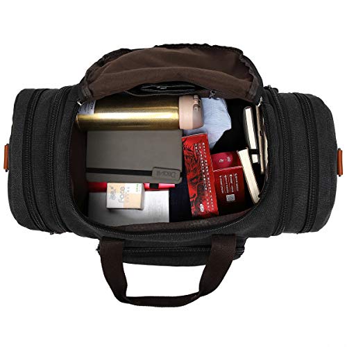 Kenox Black Canvas Weekend Duffel Tote